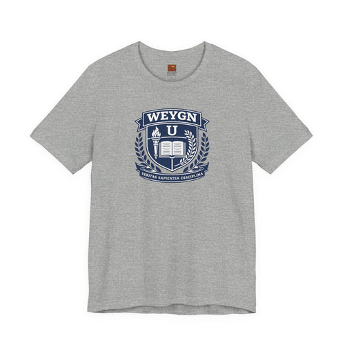 University Crest T-Shirt — Weygn College Emblem Tee
