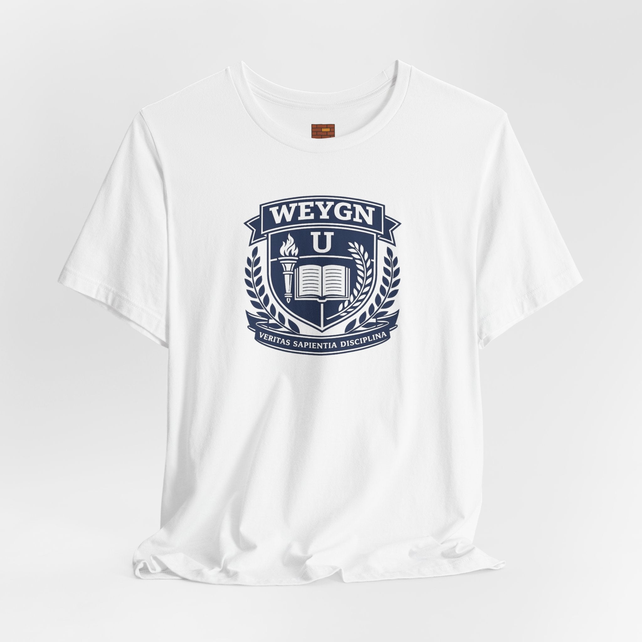 University Crest T-Shirt — Weygn College Emblem Tee