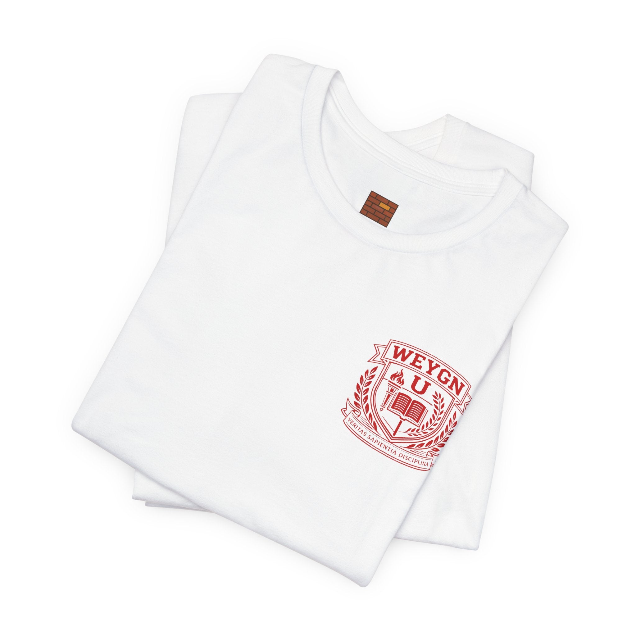 Weygn Crest Pocket Tee —  Vintage Fire Red Logo T‑Shirt (Limited Edition)